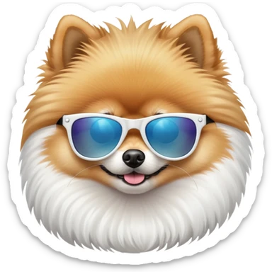 pomeranian with cool sunglasses sticker