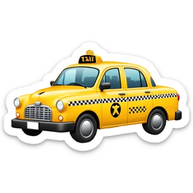 yellow taxi cab with black checkered pattern sticker