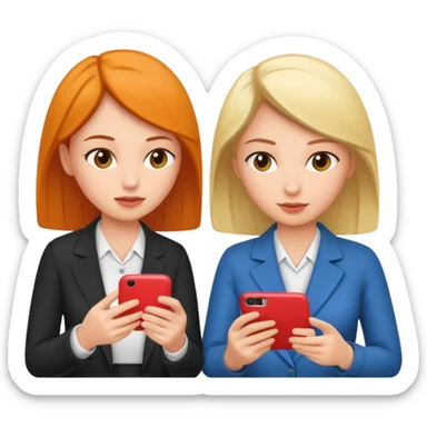 two women at an AA meeting texting each other instead of paying attention  sticker