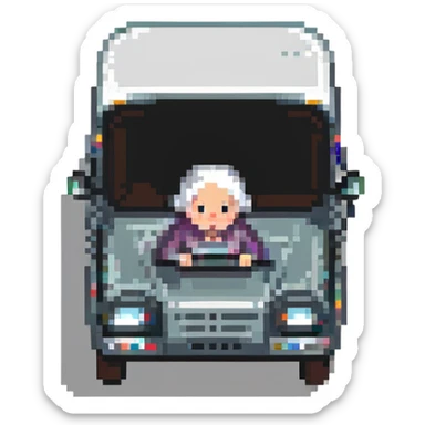 bus with a driver that goes really fast from old lady sticker