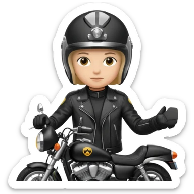Jul qui fe le signe jul sur une moto sticker