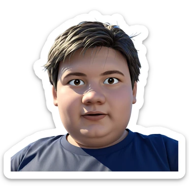 boy in blue sky portrait sticker