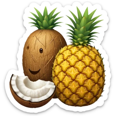 coconut and pineapple flavor sticker