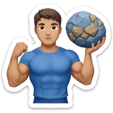 Atlas the greek god with a A big rock and shirt Without a hole sticker