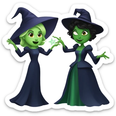 Elphaba With Arms Actively Doing Magic And Casting Spells In Unison With Glinda sticker