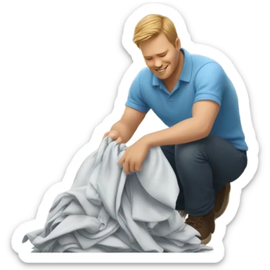 White Man doing laundry sticker