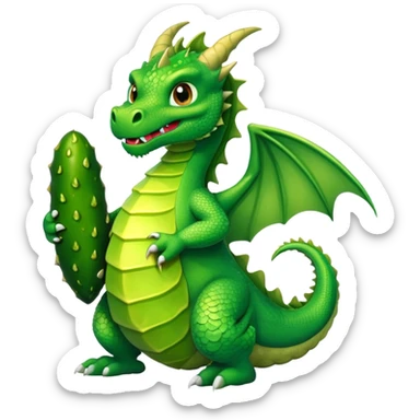 A dragon holding a pickle sticker