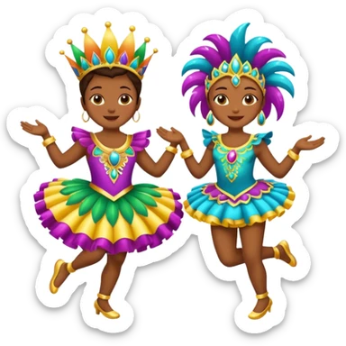 Duas pessoas dançando vestido com roupa de carnaval sticker