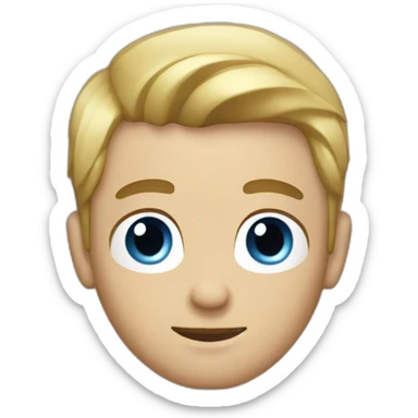 21 year guy with short blonde straight hair and short beard; blue eyes sticker