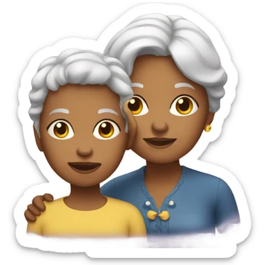 Grandmother with a girl sticker