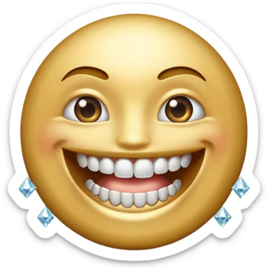 Emoji with diamond grillz sticker