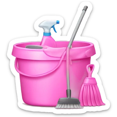 Pink cleaning producys sticker