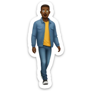 Chad guy walking in the stre sticker