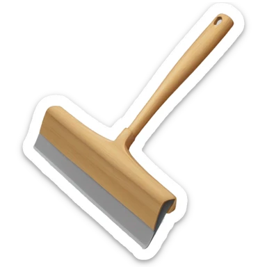 squeegee with long wooden handle sticker