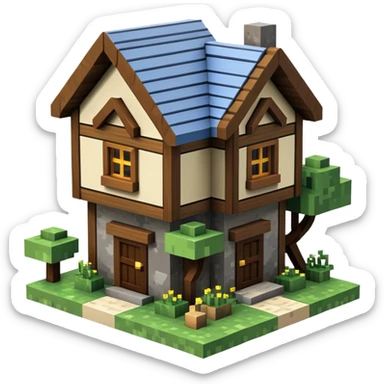Minecraft house sticker