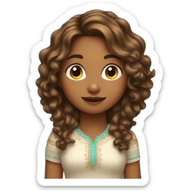 Indian girl with highlighted wavy hair sticker