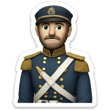 soldier in the Crimean War with a plaster cast on his arm sticker