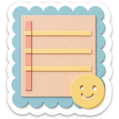 soft pastel minimal daily schedule grid with cute borders, with a smiling face in the corner sticker