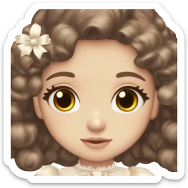 Angelic pretty delicate brunette girl brown eyes sticker