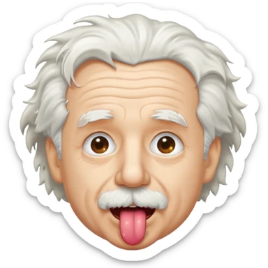 Einstein stick out your tongue, half body sticker