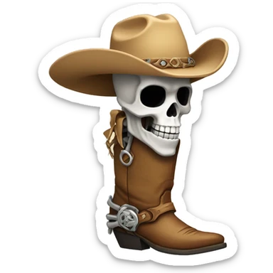 skeleton with a cowboy hat and cowboy boots  sticker