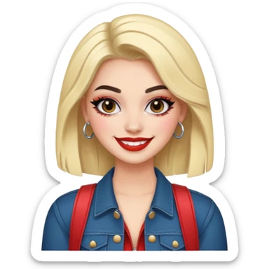 Boujy baddie best friends, fair skin, trendy heavy makeup sticker