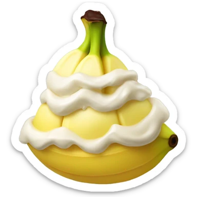 Banana dipped in ice cream sticker