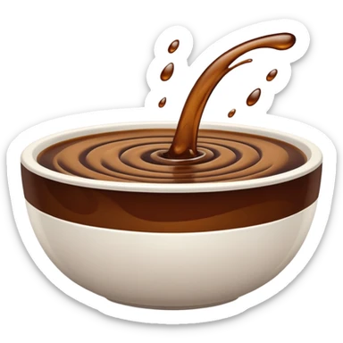 brown liquid in white bowl sticker