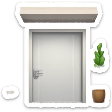 door entrance with arrow sticker