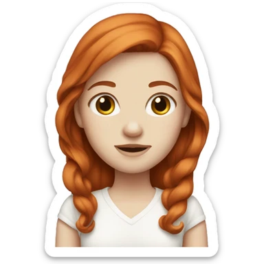 Pale girl with auburn hair sticker