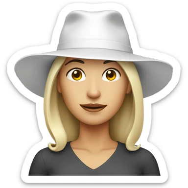 white-hat-woman sticker