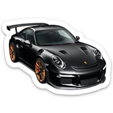 Black Porsche 911 GT3 RS  sticker