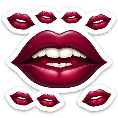 Burgundy vampire lips sticker