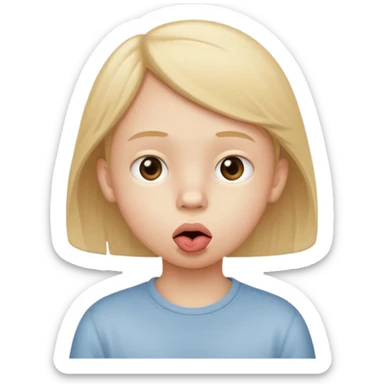 The white child is a stick at the lips, blowing sticker