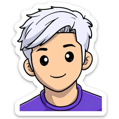 Carlos from Descendants, son of Cruella de Vil, white and black hair, freckles sticker