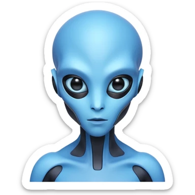 blue aliens look alike humans but very tech sticker