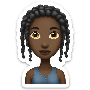 Black girl with locs  sticker