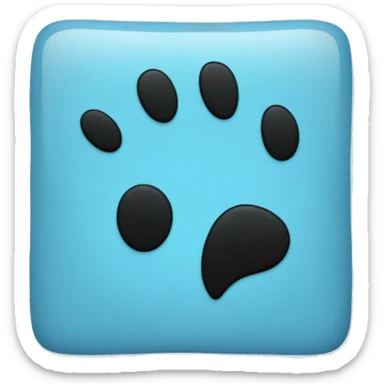 Baby blue square with a black panther paw print in the middle sticker