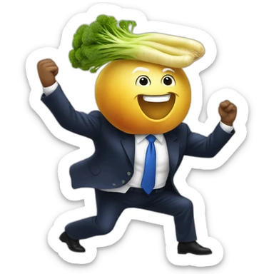 Trump dances with a turnip sticker