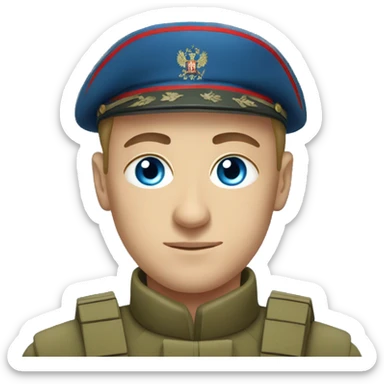 russian soldier with blue eyes sticker