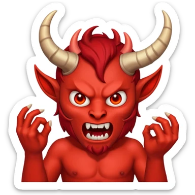 Demon flicking somebody off sticker