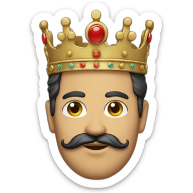 El bey Tunisia with a moustache and a crown sticker