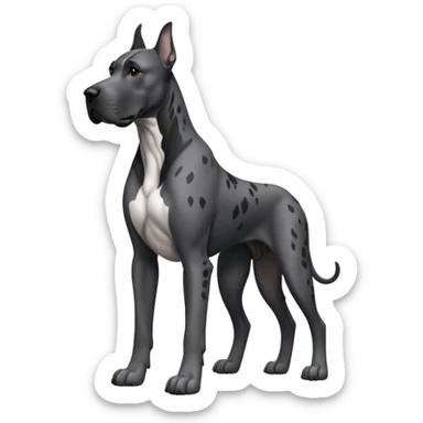 Black and gray Great Dane sticker