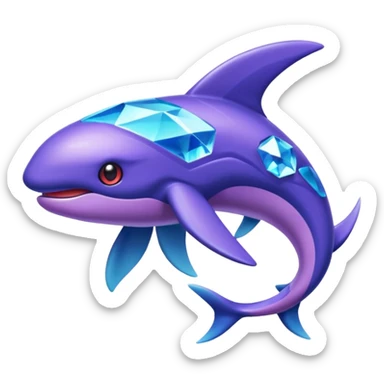 Pokemon legendary purple and cian crystal kyogre sticker