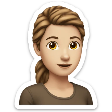 White girl with short brown hair in a half ponytale  sticker