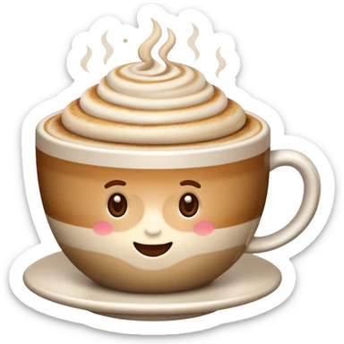 Cappuccino in big cup without a smily on it sticker