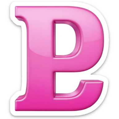 mix color pinks 3d letter p sticker