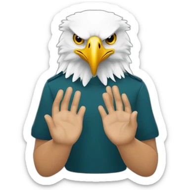 Two hands making an albanian eagle sign sticker