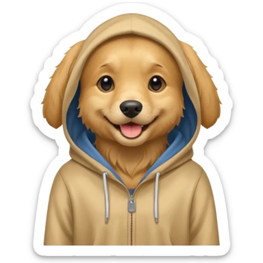 Dog wearing a hoodie  sticker