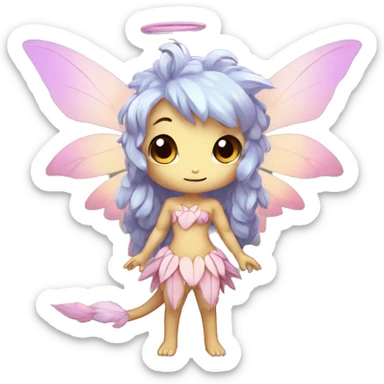 a anthro chibi-style fairy-type Fakémon-hybrid full body sticker
